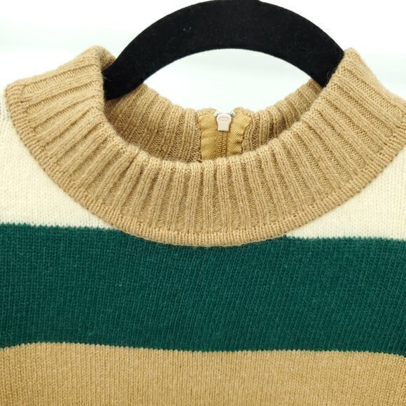 VTG Dalton Camel Hair/Geelong Lambswool Mock Neck Stripe Sweater 36 (S/M) - Picture 7 of 16